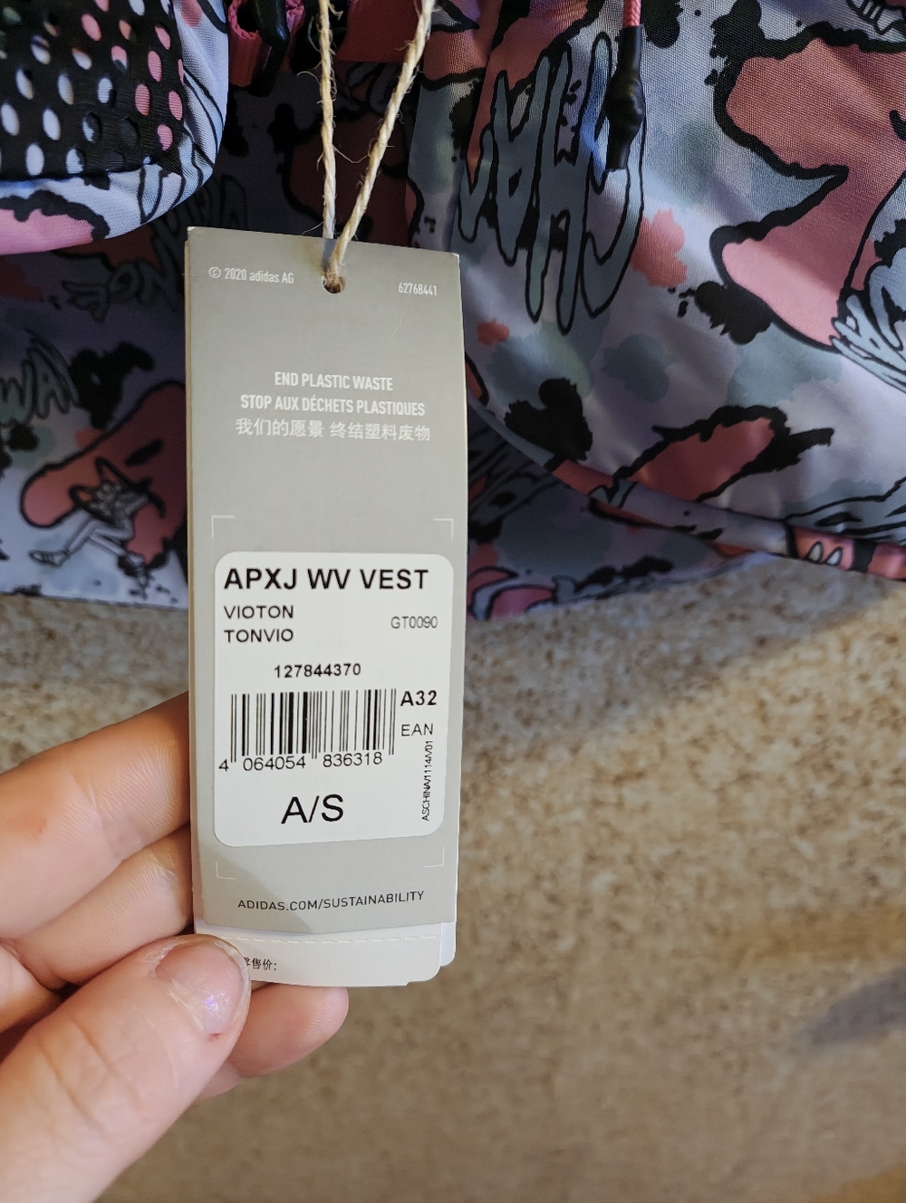 Rare: Adidas Pink & Light Blue Graphic Chest Bag Adult Small NWT - Picture 11 of 12
